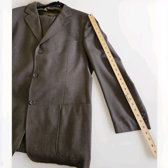 Ermenegildo Zegna Suit Blazer Trousers Men 56R  Soft Line Olive Wool Spain FLAW - Picture 7 of 16